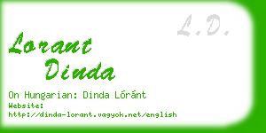 lorant dinda business card