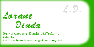 lorant dinda business card